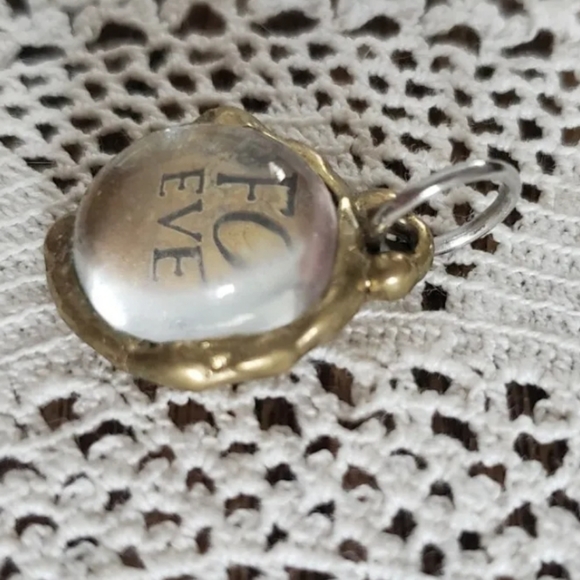 Waxing Poetic Insignia Glass Cabochon Brass Forever - Picture 2 of 3